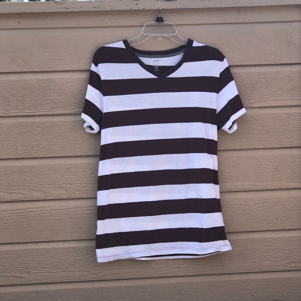 Striped V-neck